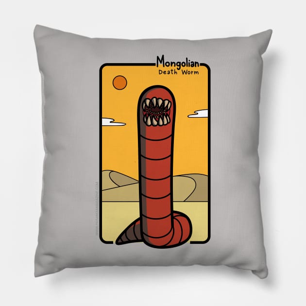 The Mongolian Death Worm! Pillow by The Paranoia Store