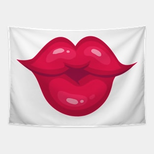 Funny Kiss Mouth for Virus Masks Tapestry