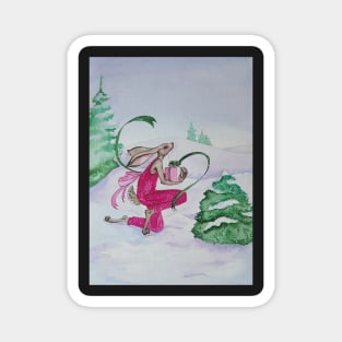 Winter Rabbit Magnet