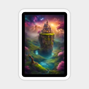 Abandoned Castle on Rocky Pillar Magnet