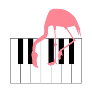 Funny Flamingo Piano Music Theme T-Shirt