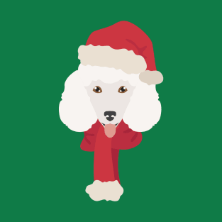 Christmas Poodle Dog Face T-Shirt