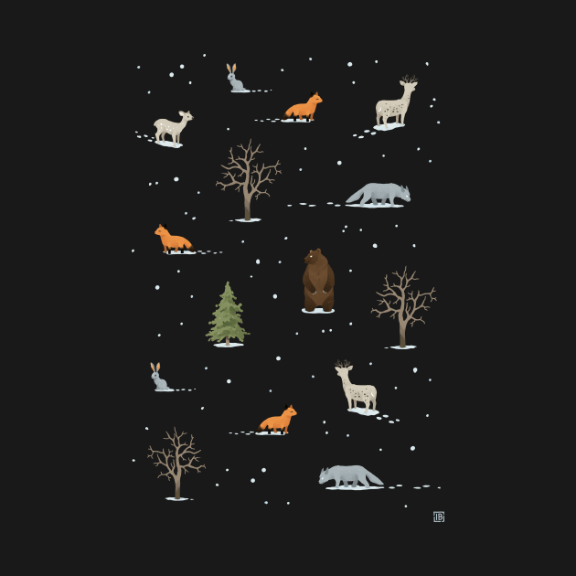 Winter Forest Animals by Freeminds