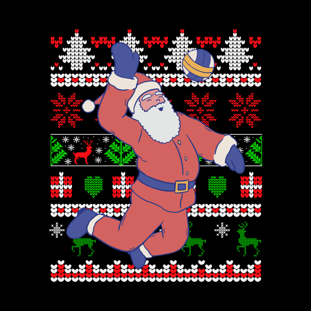 Volleyball Santa Claus Ugly Christmas by Shiva121