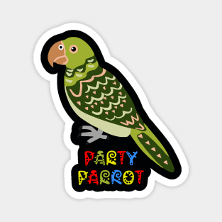 Green Quaker Fiesta Party Parrot Magnet