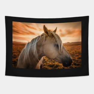 Horse Profile at Sunset Tapestry