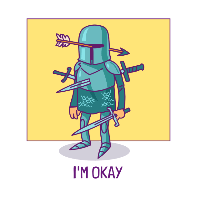 Injured Man Says I'M Okay Sarcasm by Mrkedi