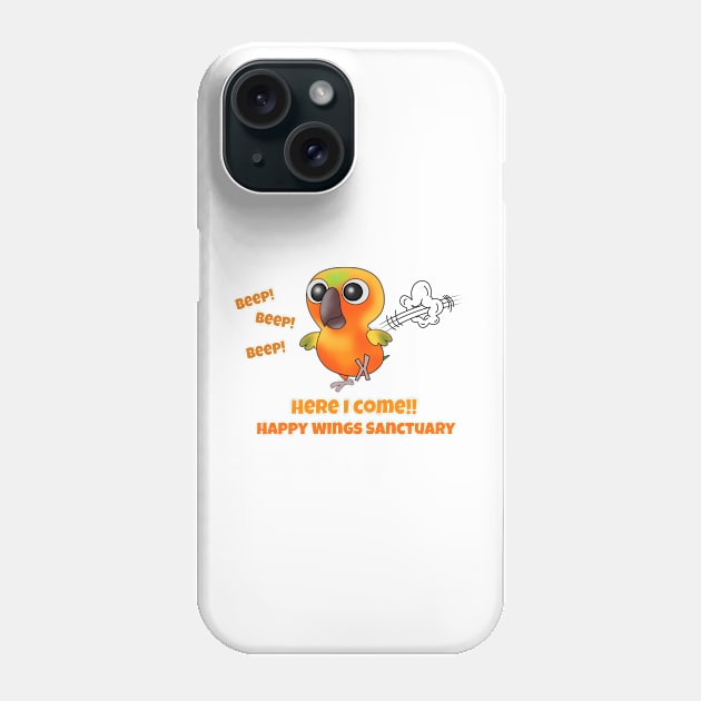 HWS Nerdy Birdy ~ Sun Conure Phone Case by HappyWings