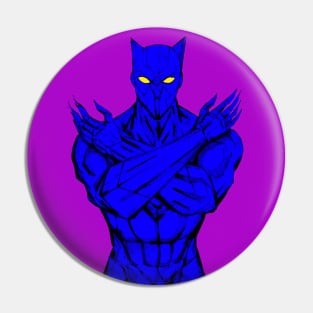 the black panther in dark blue Pin