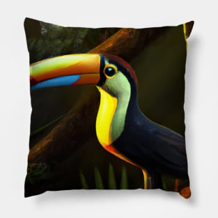 Toucan in Jungle Pillow