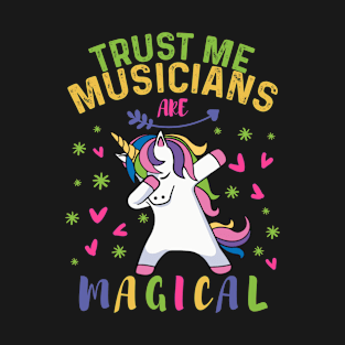 Cute Dabbing Unicorn Musician Gift T-Shirt