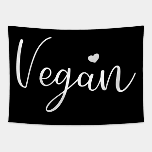 Vegan Heart Love Veganism Cute Writing Gift Family Black Mask Funny Tapestry