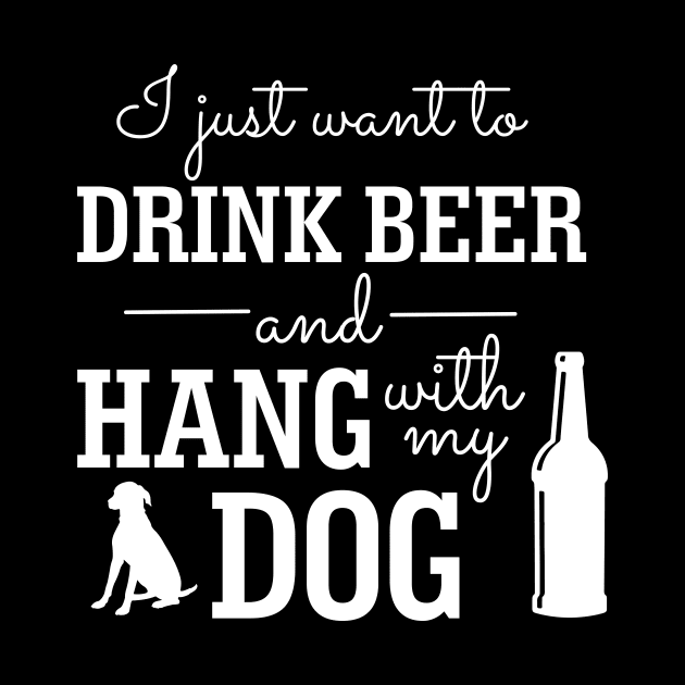 Beer Hang With Dog Canine Funny Humor by Mellowdellow