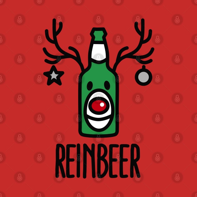 Reinbeer Reindeer Beer funny ugly Christmas pun funny xmas by LaundryFactory