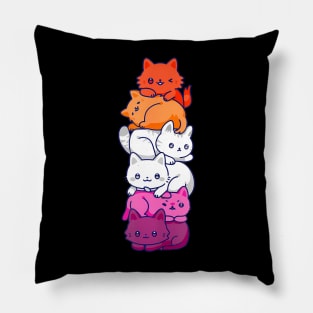 Lesbian Pride Cat Lgbt Gay Flag Cute Hers And Hers Pillow