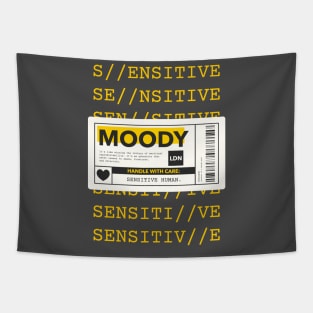 Moody Handle With Care Warning Label Tapestry
