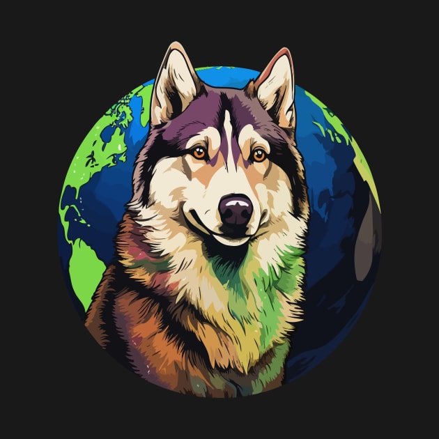 Alaskan Husky Earth Day by JH Mart