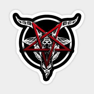 Satan Baphomet, goat and reversed pentagram star. Magnet