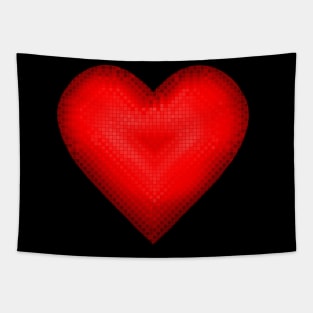 Red Pixel Heart Tapestry