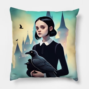 Crow Wednesday Pillow