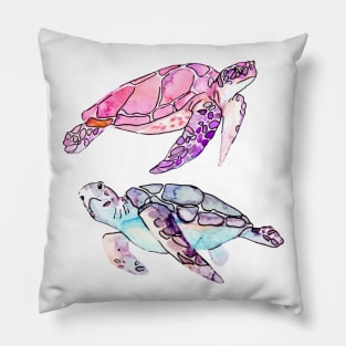 Watercolor Sea Turles Pillow