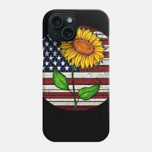 American Flag Sunflower Costume Gift Phone Case