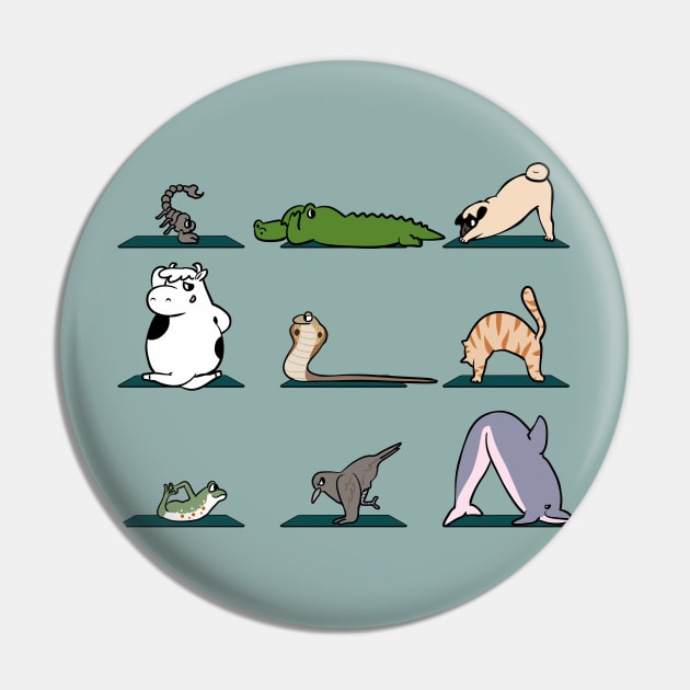 Animal Yoga Pin by huebucket