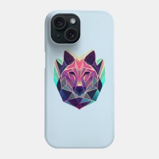 Colorful wolf geometric in hand drawn style Phone Case