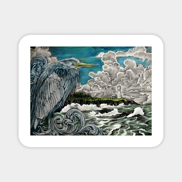 Seaside Heron Magnet by SunnyDaysNH