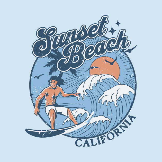 1970s Vintage Surfing Sunset Beach, California Retro Sunset // Old School Surfer // Surf California by Now Boarding