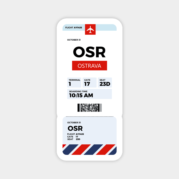 Ostrava boarding pass Magnet by MBNEWS
