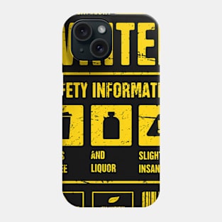 Safety Information | Funny Novelist Writer Gift Phone Case