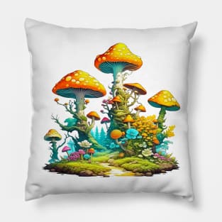 Mushroom in the imagination world Pillow