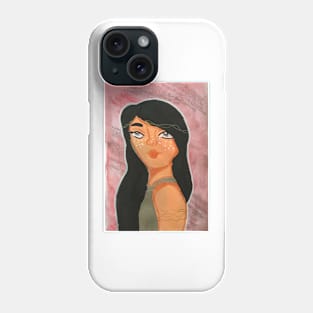 Black Hair Girl Painting Phone Case