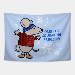 Squeaking Freezing Mouse Tapestry