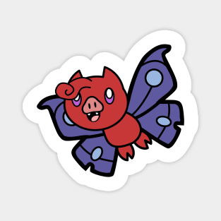 Red MothBat Magnet