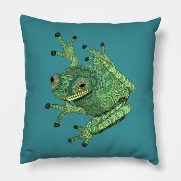 Tree Frog Pillow by ArtLovePassion