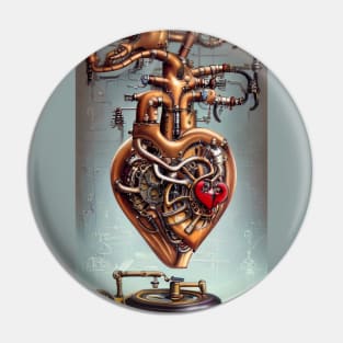 Steampunk mechanical heart Pin