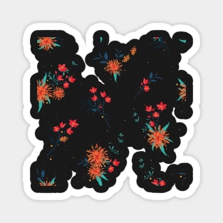 Orange and Red Flowers Magnet