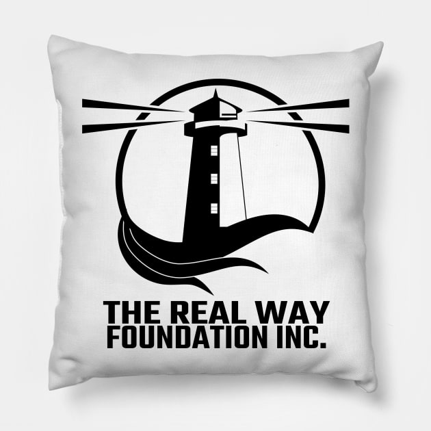 The Real Way Stacked Logo in Black! Pillow by The Real Way Foundation