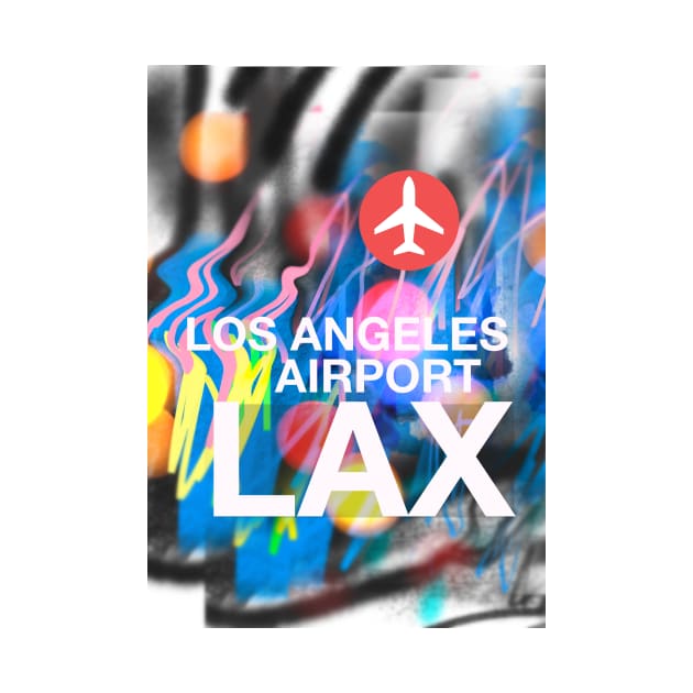 Airport code LAX Los Angeles Graffiti by Woohoo