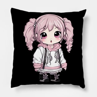 Pink Hair Kawaii Girl Pillow