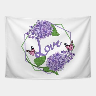 Love - Lilacs And Butterflies Tapestry