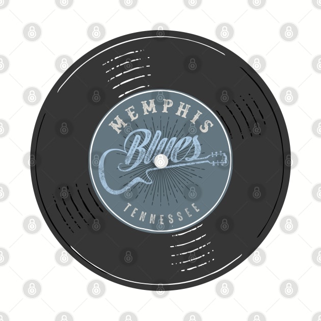 Memphis Blues Tennessee Vinyl Vintage by Designkix