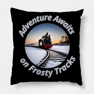 Frosty Tracks of Adventure Pillow