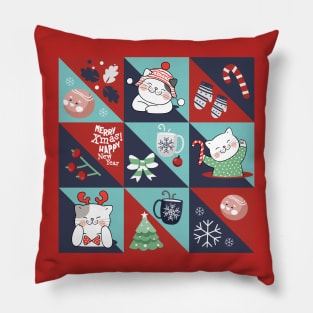 Christmas Ornament Cats | Seamless Patterns 2022 Pillow