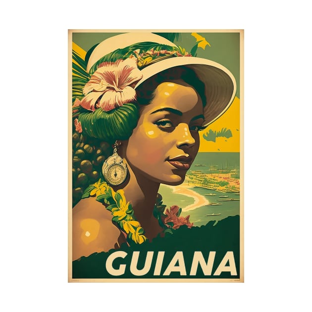 Guiana Vintage Travel Art Poster by OldTravelArt