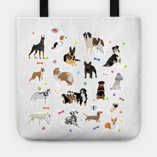 Various Dogs Pattern Tote