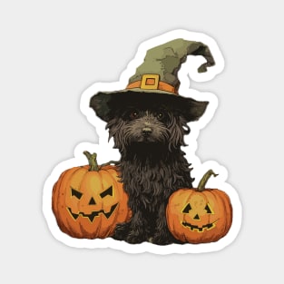 Halloween Black Dog Magnet