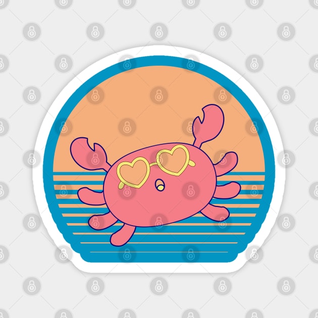 Oh Crab in the Sun - Kawaii Cute, Funny Pun Summer Gift, Oh Crap Magnet by vystudio